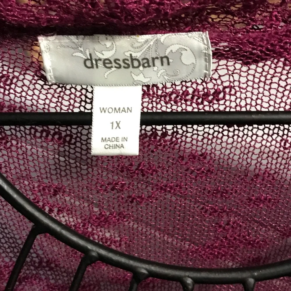 Crochet Lace Raspberry sweater - Picture 3 of 3